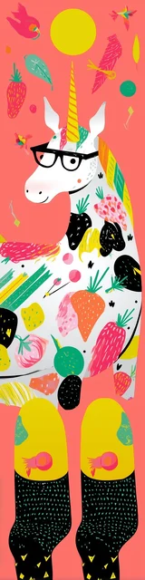 Free dragon bookmark featuring a hand-drawn unicorn illustration